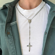 Rosary Cross Pendant Necklace