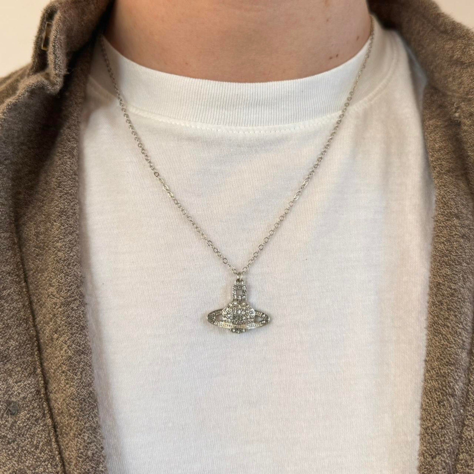 Silver Orb Pendant Necklace