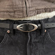 Black Oval Buckle Belt