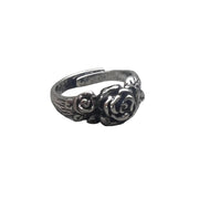 Silver Rose Band Ring