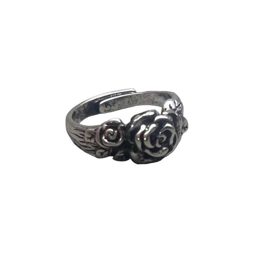 Silver Rose Band Ring