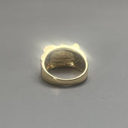 Gold Textured Block Ring