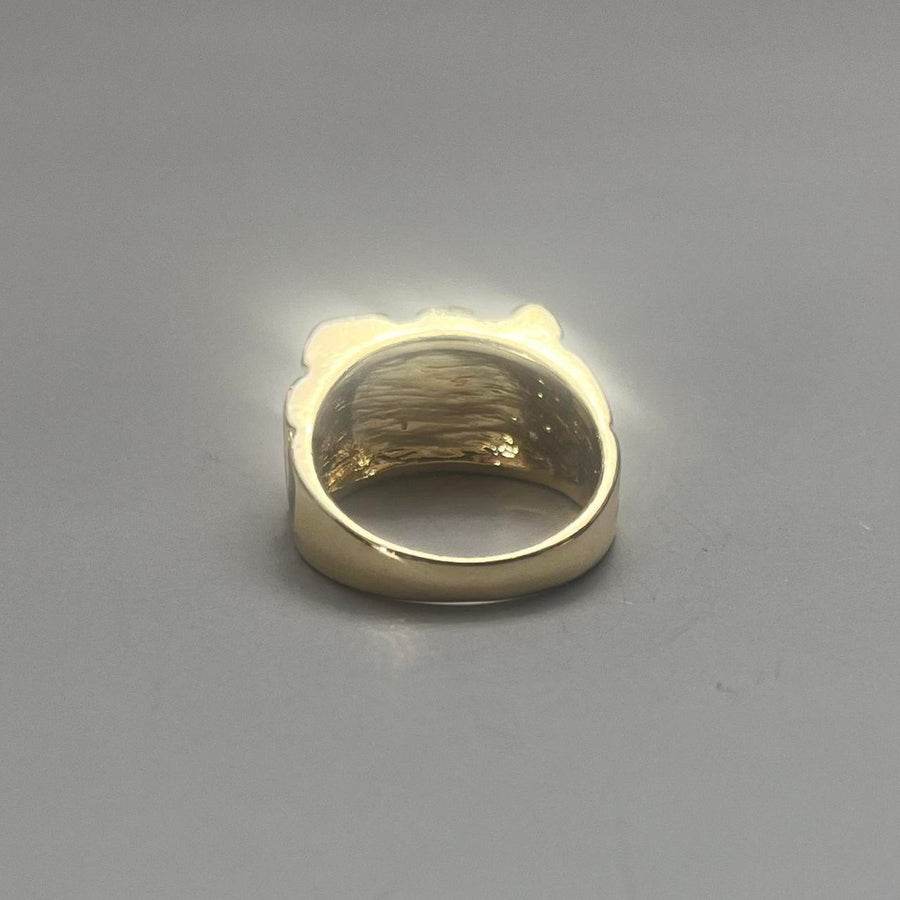 Gold Textured Block Ring