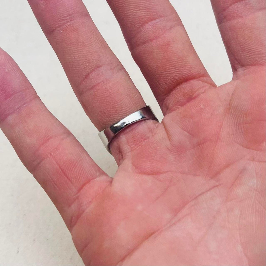 Silver Block Text Ring - Rynor