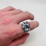 Silver Lion Head Ring