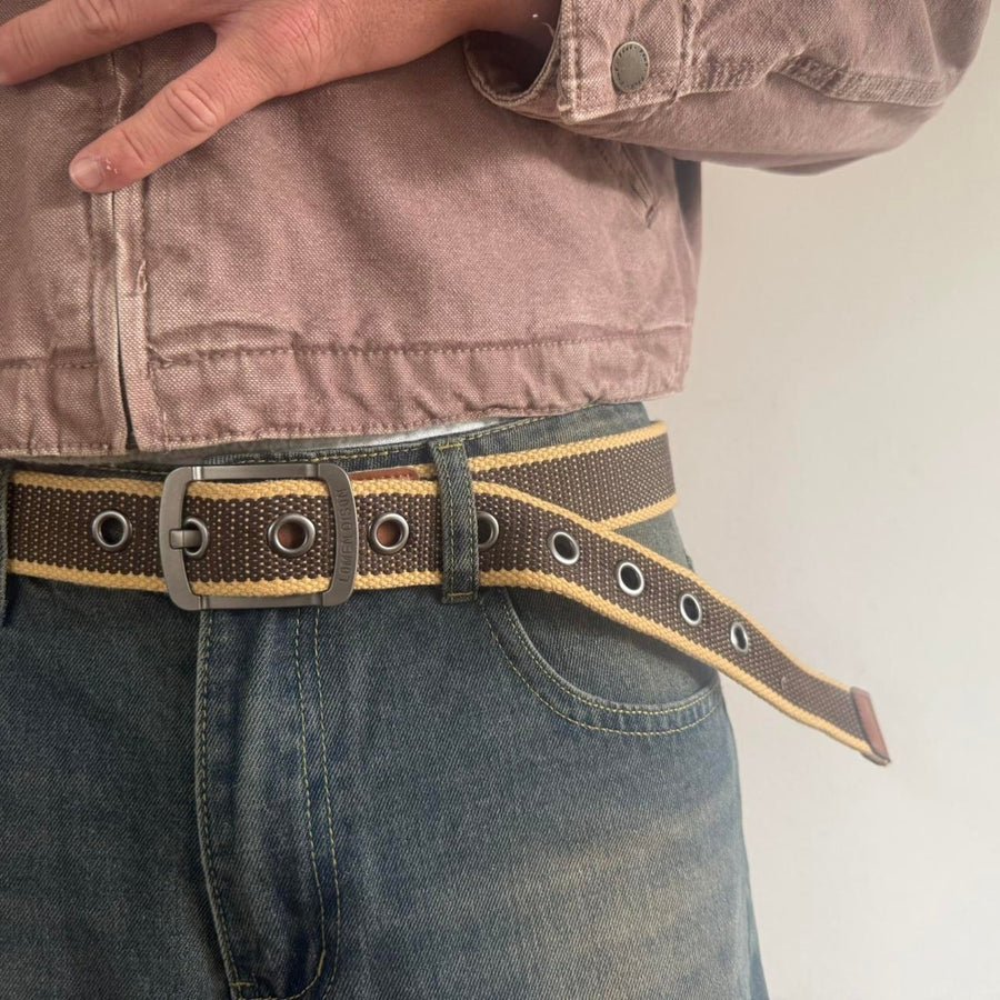 Brown Canvas Buckle Belt