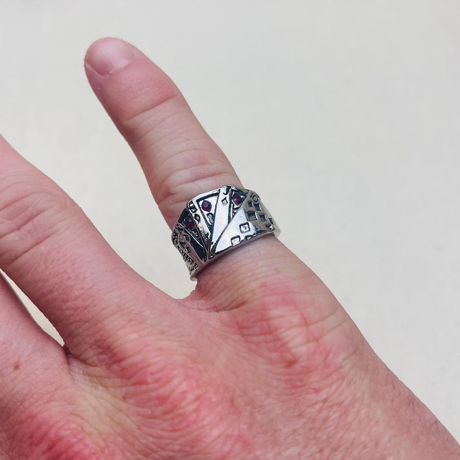 Silver Ace Adjustable Ring