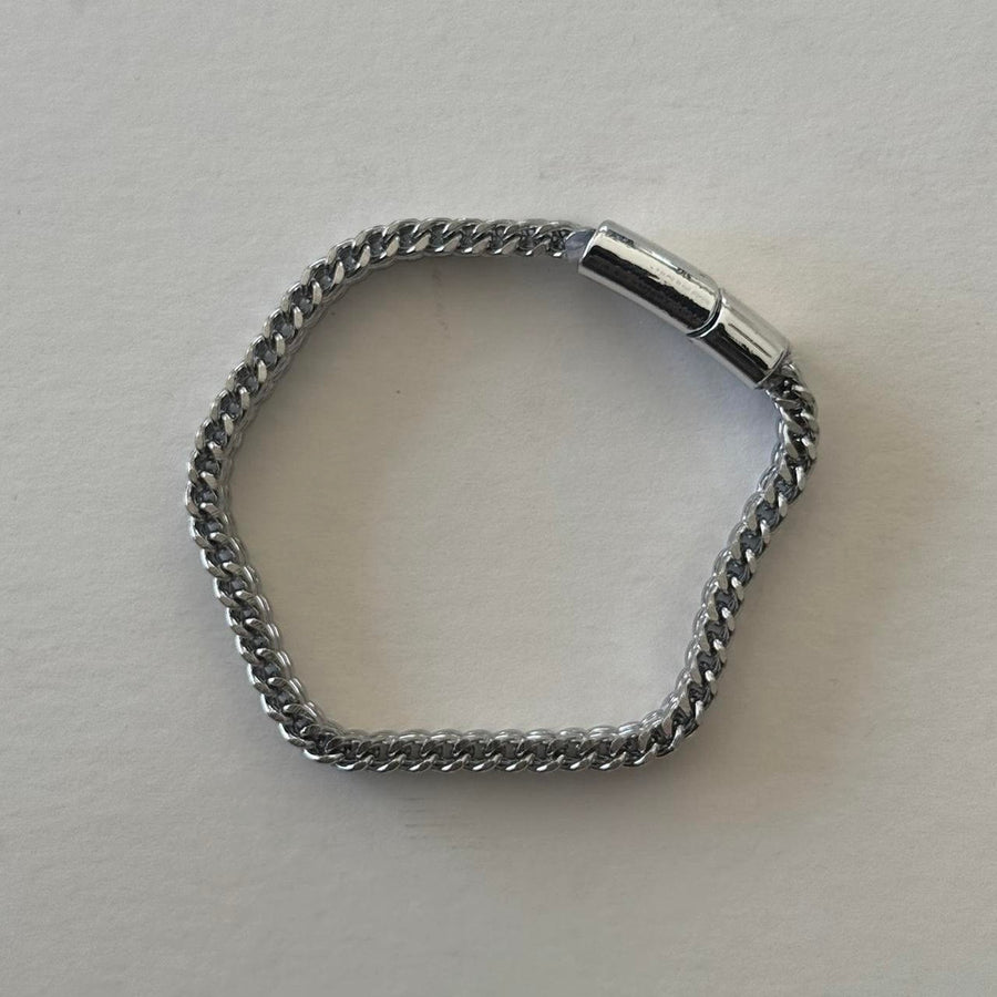 Silver Mesh Chain Magnetic Bracelet