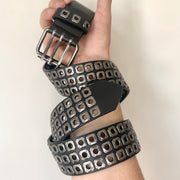 Triple Row Grommet Belt