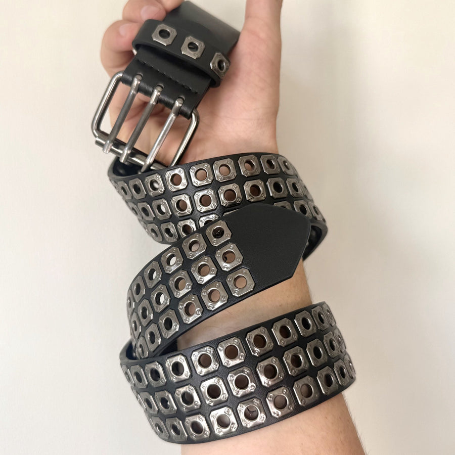 Triple Row Grommet Belt