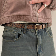 Brown Snakeskin Print Belt