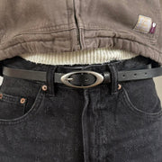 Black Oval Buckle Belt