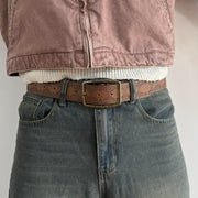 Brass Buckle Brown Belt