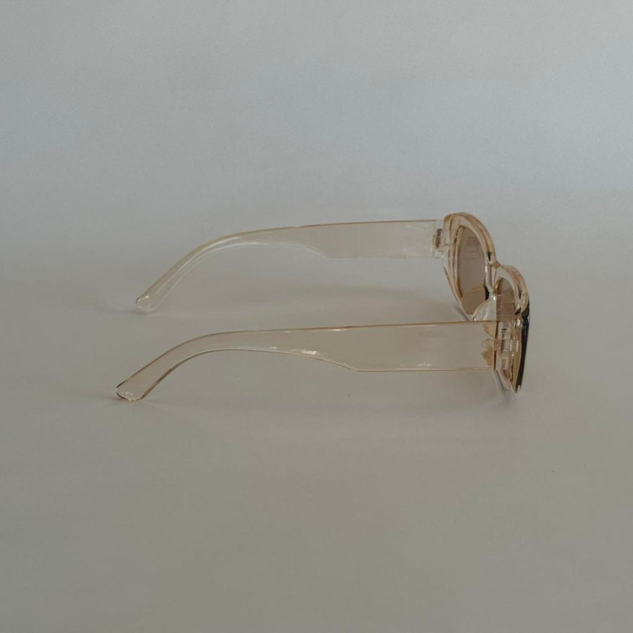 Clear Amber Rectangle Sunglasses