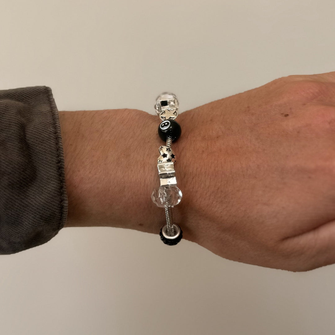 Silver Black Charm Bracelet - Rynor