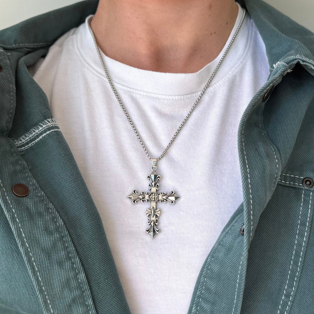 Silver Cross Pendant Necklace - Rynor