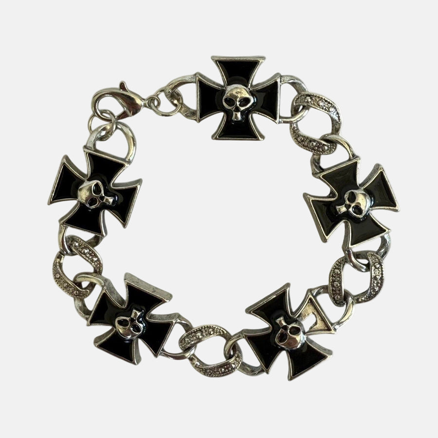 Silver Cross Chain Bracelet