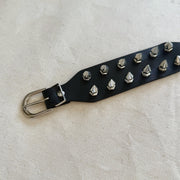 Black Spiked Leather Bracelet