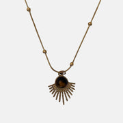 Gold Sunburst Pendant Necklace