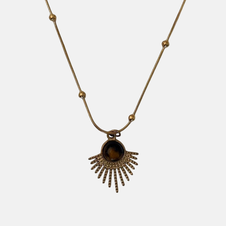 Gold Sunburst Pendant Necklace