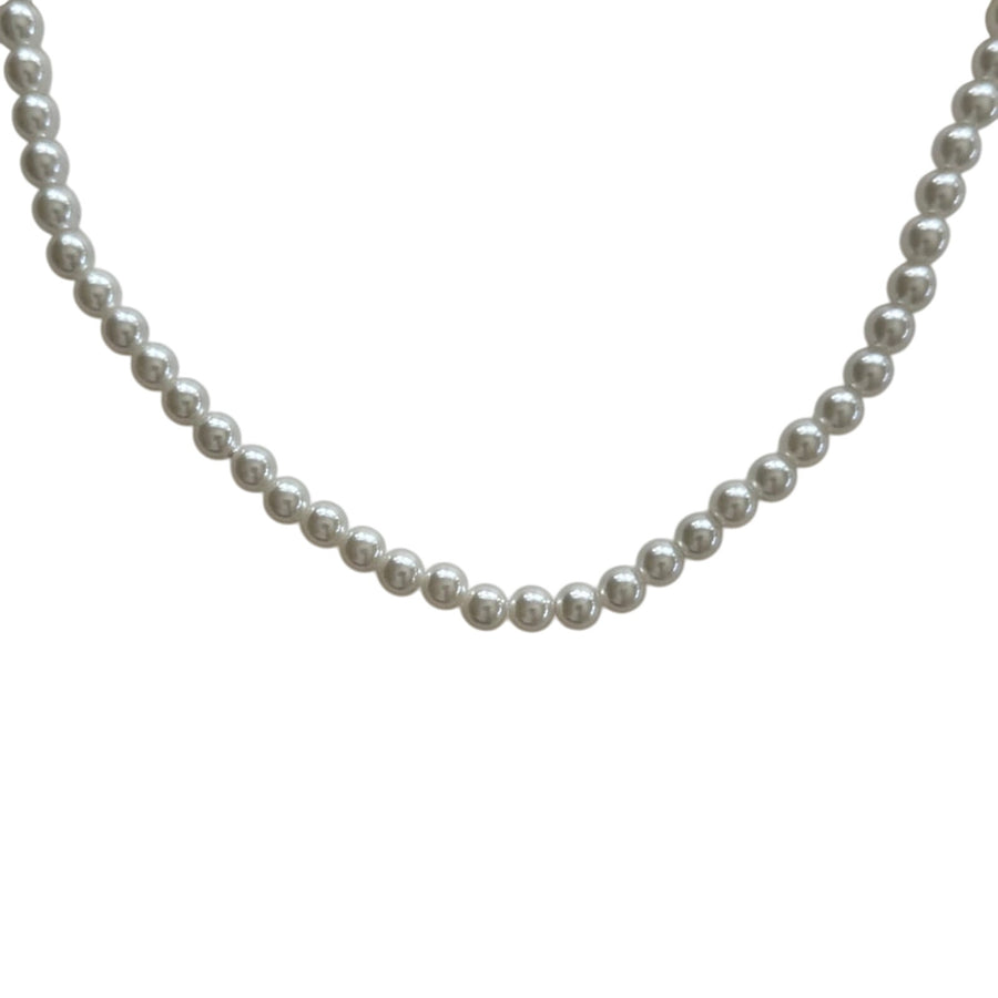 White Pearl Bead Necklace