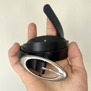 Black Oval Buckle Belt