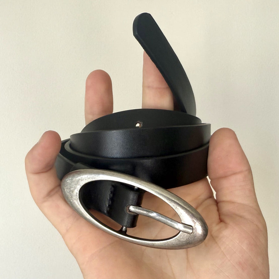 Black Oval Buckle Belt