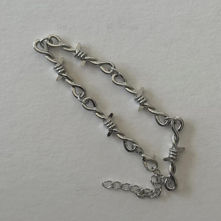 Silver Barbed Wire Bracelet