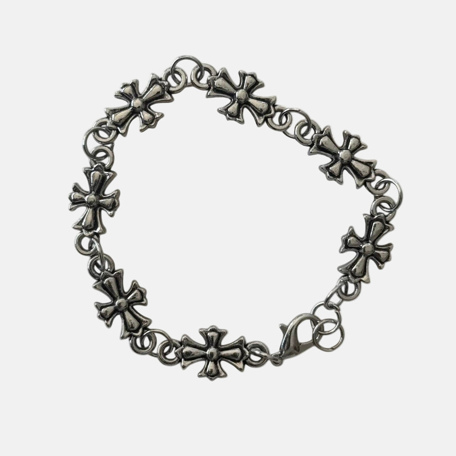 Silver Cross Link Bracelet