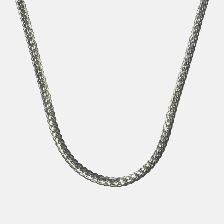 Silver Herringbone Chain Necklace
