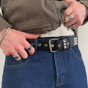 Triple Row Pyramid Studded Belt