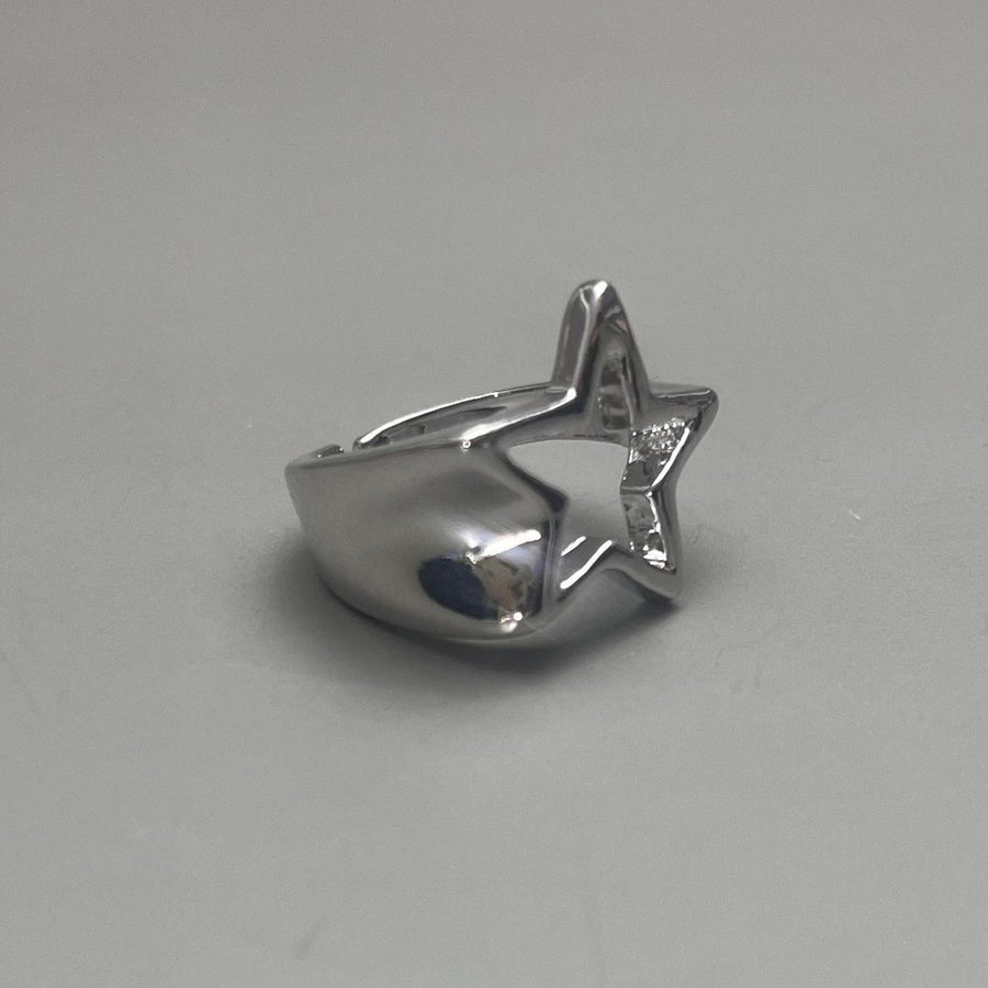 Silver Open Star Ring