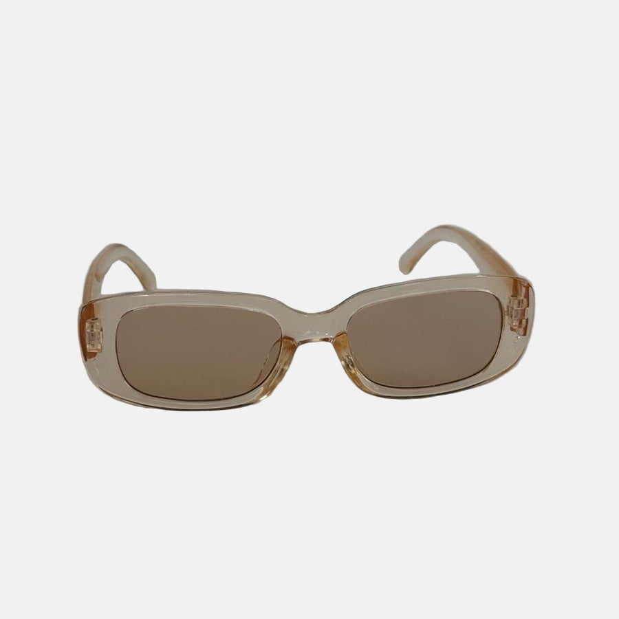 Clear Amber Rectangle Sunglasses