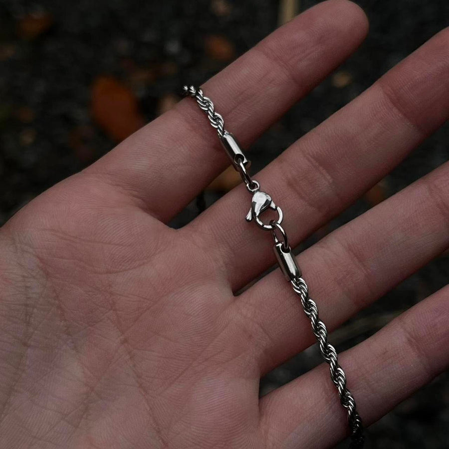 Silver Rope Chain Necklace
