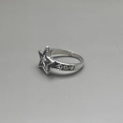 Silver Double Star Ring