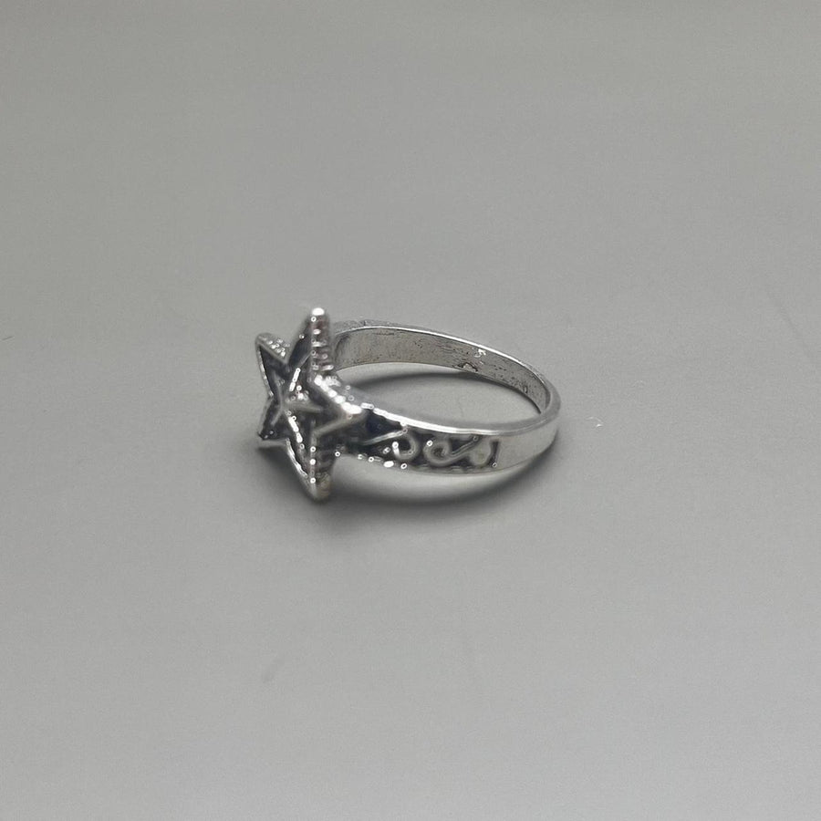 Silver Double Star Ring