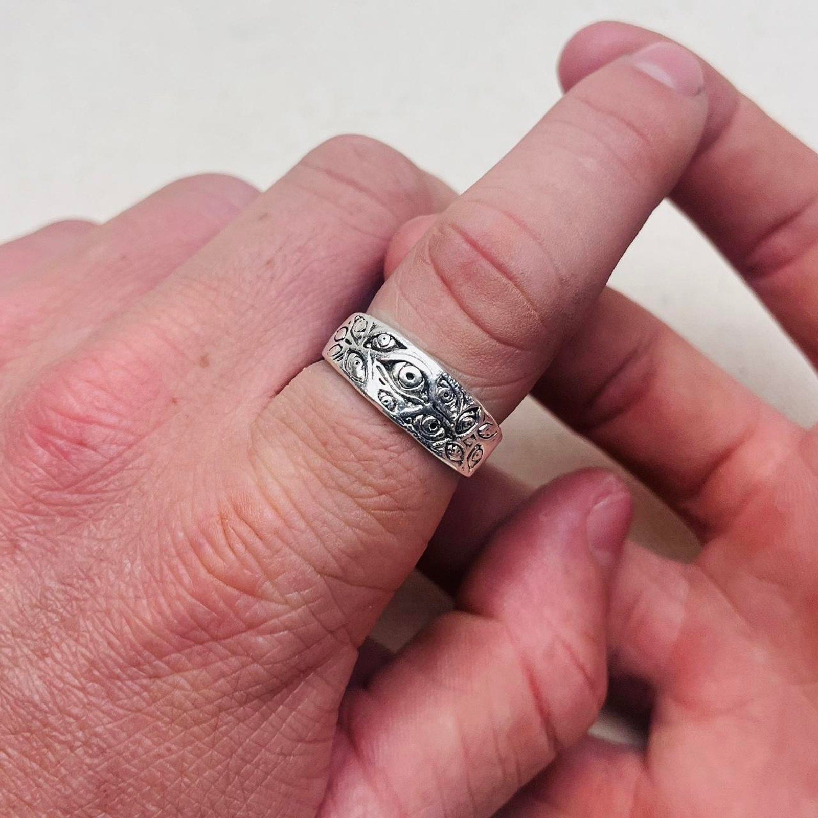 Silver Floral Band Ring
