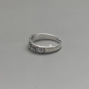 Silver Daisy Band Ring