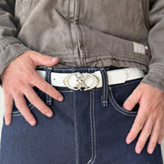 White Chrome Buckle Belt