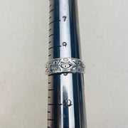 Silver Floral Band Ring