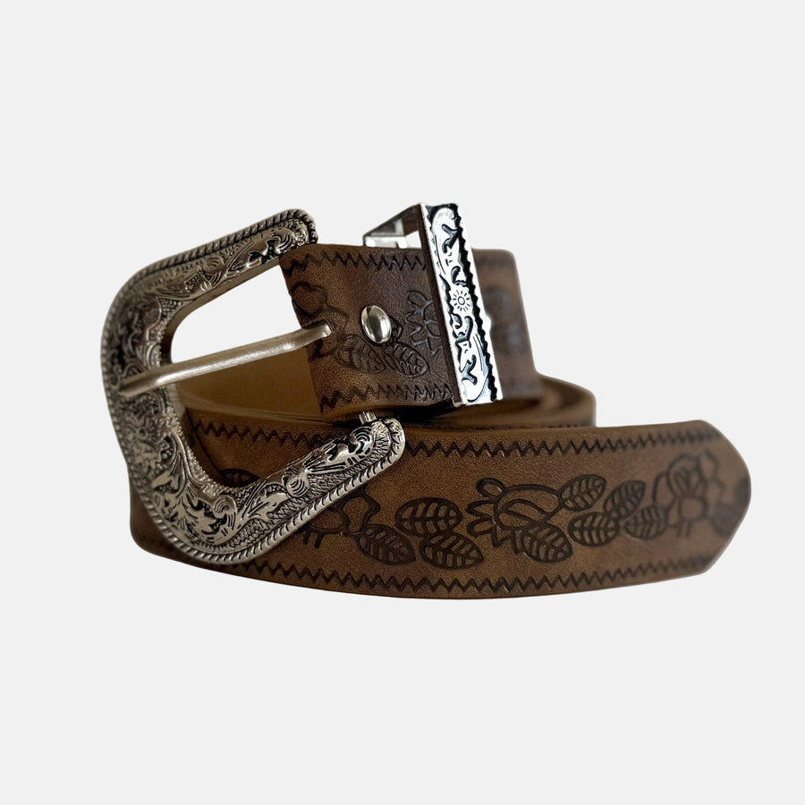 Brown Western Engraved Belt