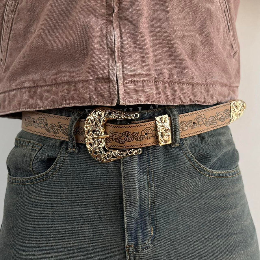 Tan Western Buckle Belt
