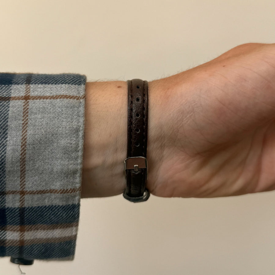 Black Dial Leather Watch