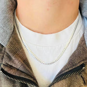 Silver Herringbone Chain Necklace