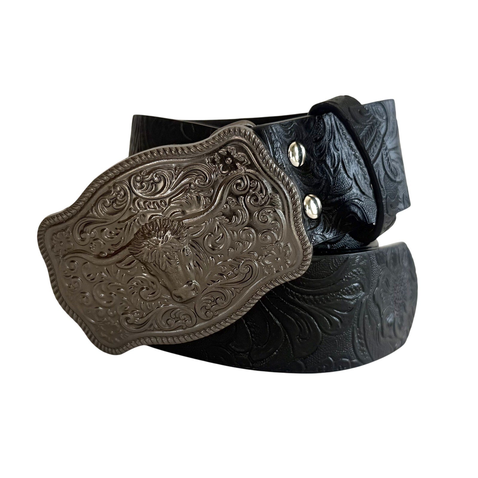 Black Western Buckle Belt
