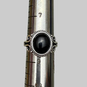 Black Oval Stone Ring
