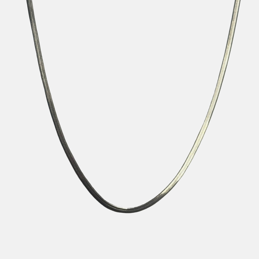 Silver Herringbone Chain Necklace