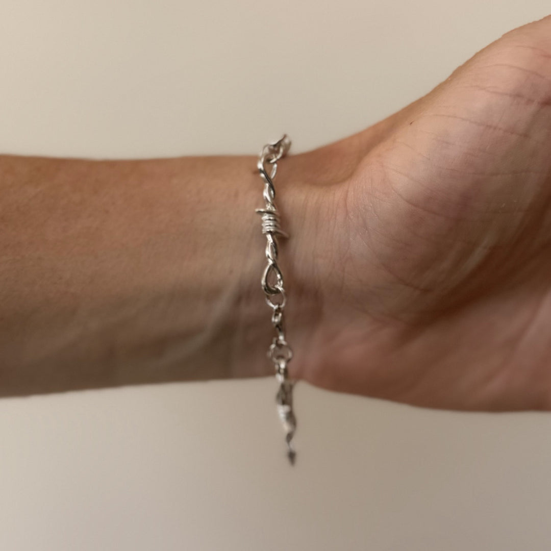 Silver Barbed Wire Bracelet - Rynor