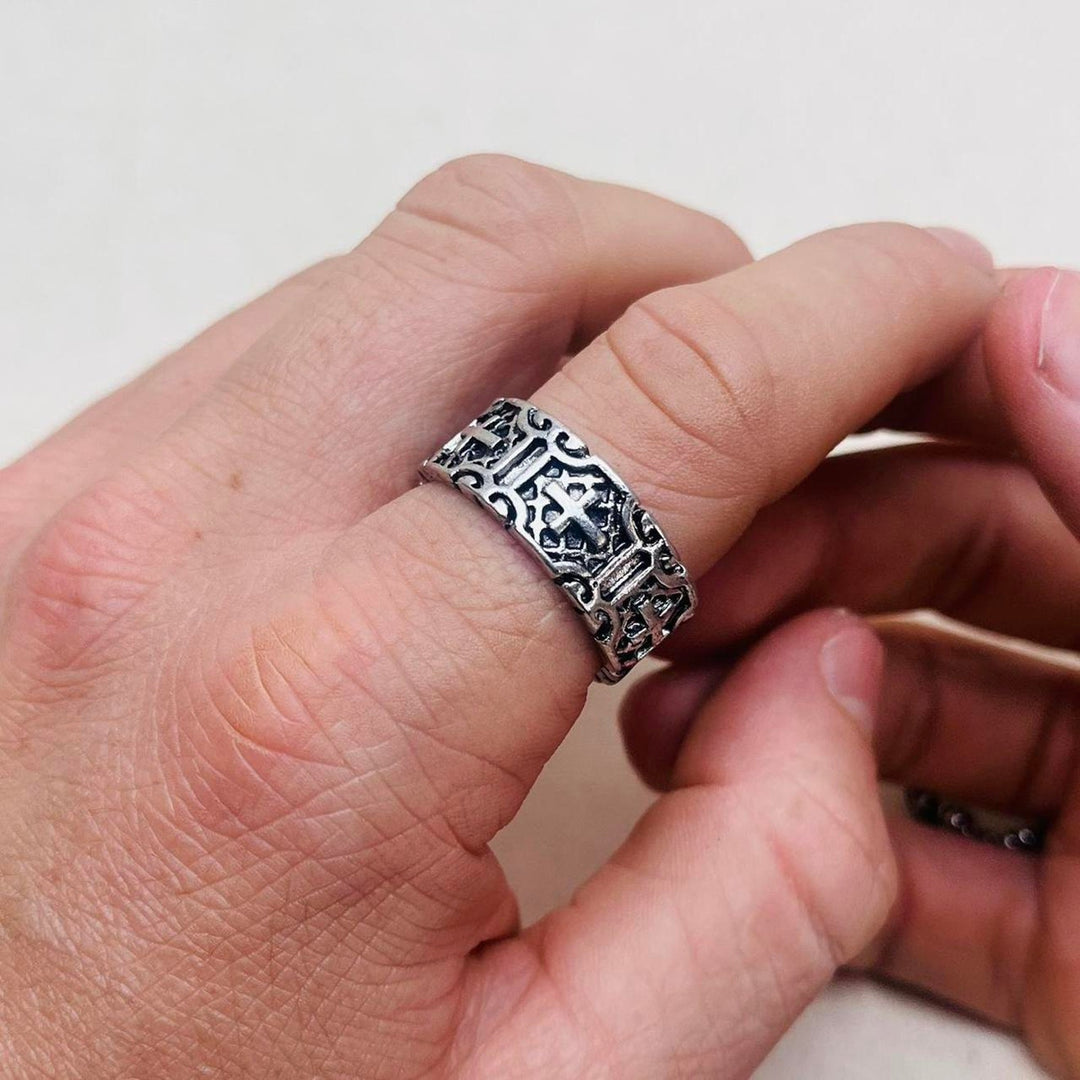 Silver Engraved Band Ring - Rynor