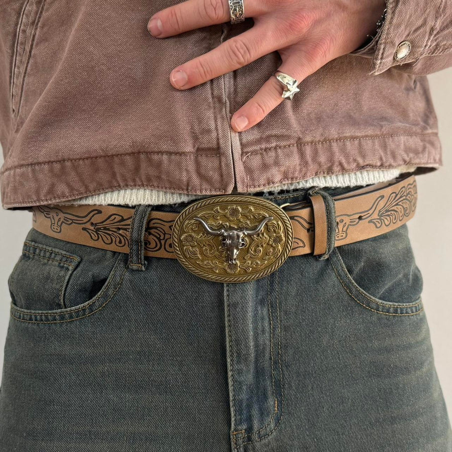 Oval Longhorn Belt